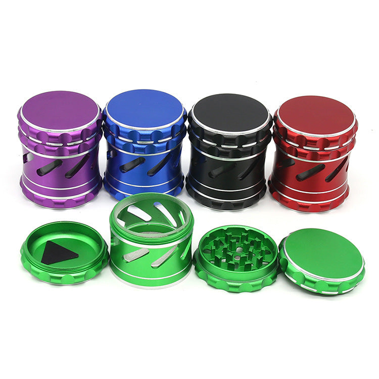 Aluminum Alloy Smoke Grinder 63MM4 Layer Cut-out Side Hole Open Window Metal Grinder