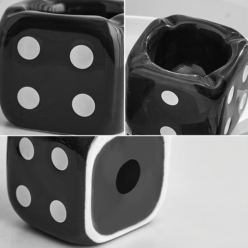 Vibrant Dice Ceramic Ashtray – Fun, Decorative, Compact, Stylish, Playful