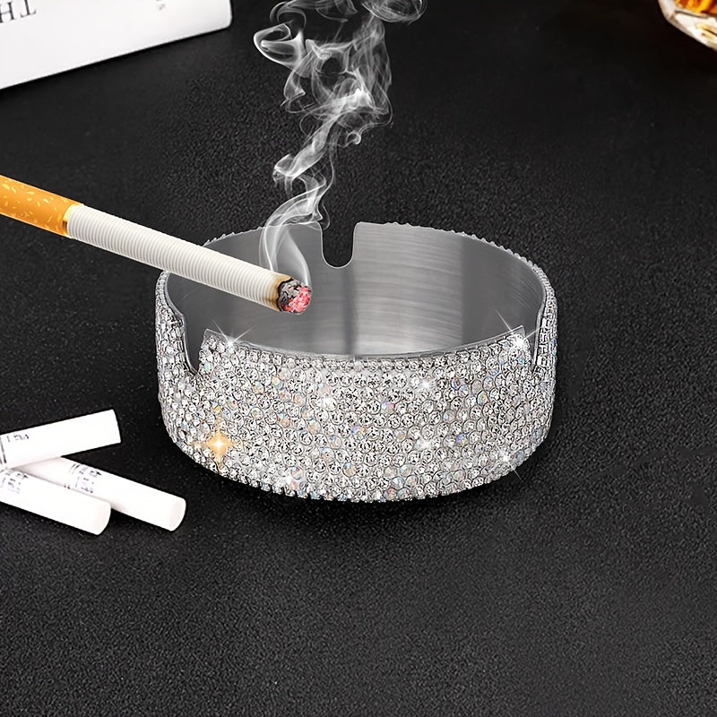 Diamond Luxe Stainless Ashtray – Elegant, Durable, Stylish, Premium, Chic, Modern