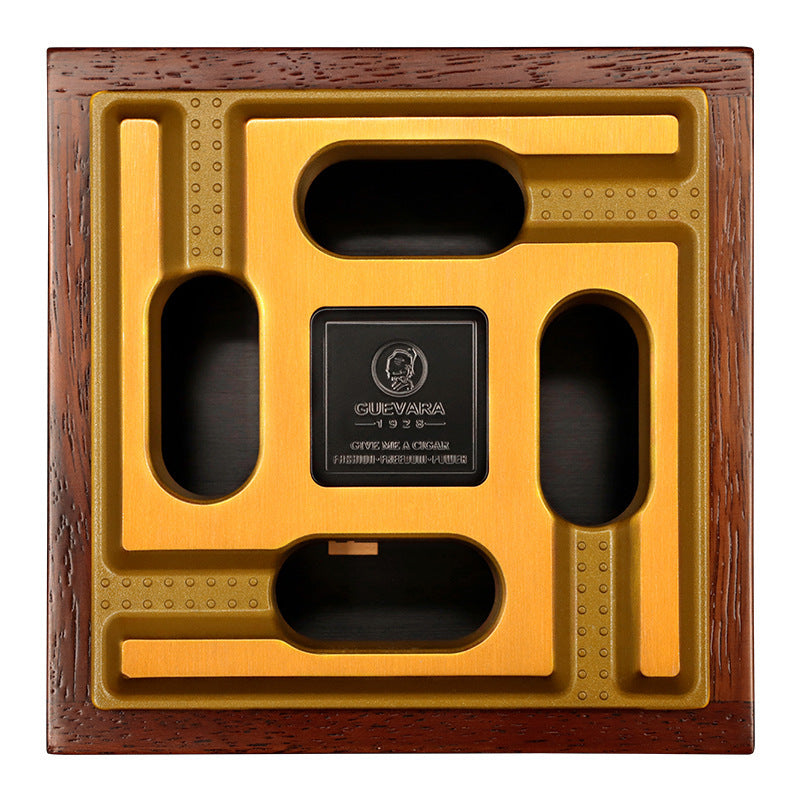 Split Solid Wood Multi-slot Cover Cigar Ashtray