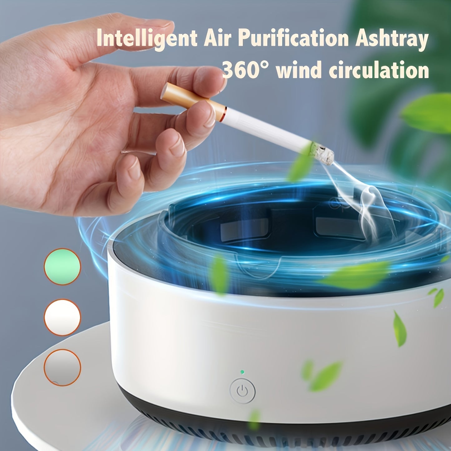 Next-Gen Smart Ashtray – Filters Smoke, Purifies Air, Sleek, Stylish