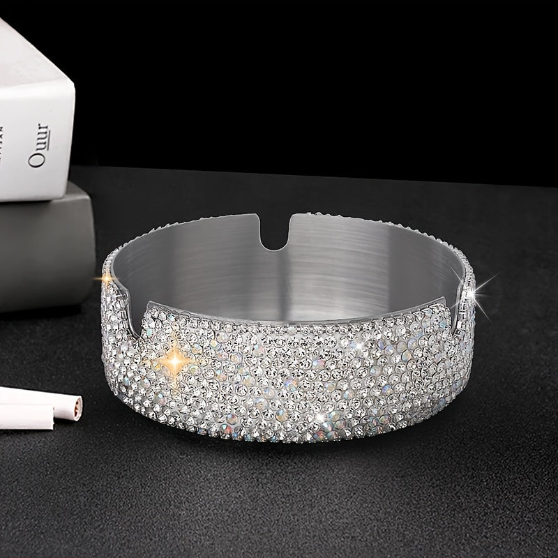 Diamond Luxe Stainless Ashtray – Elegant, Durable, Stylish, Premium, Chic, Modern