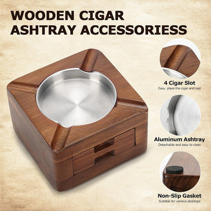 Elite Wooden Cigar Ashtray – Elegant, Durable, Practical, Stylish, Classic, Timeless