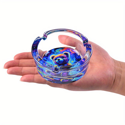 Cute Bear Glass Ashtray – Colourful, Fancy, Stylish, Compact, Fun