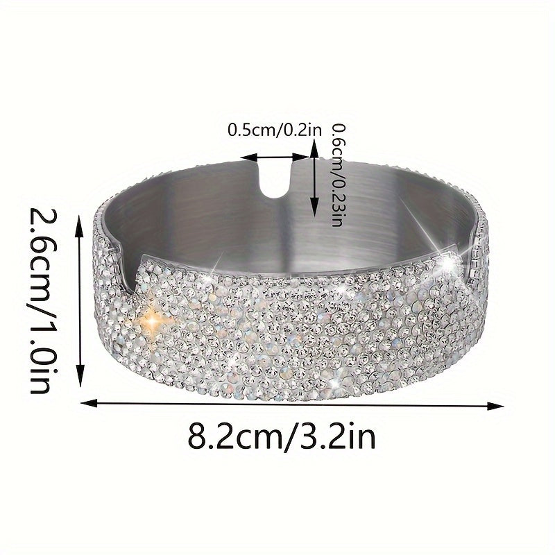 Diamond Luxe Stainless Ashtray – Elegant, Durable, Stylish, Premium, Chic, Modern