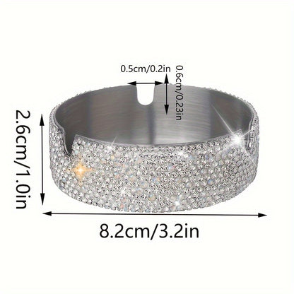 Diamond Luxe Stainless Ashtray – Elegant, Durable, Stylish, Premium, Chic, Modern