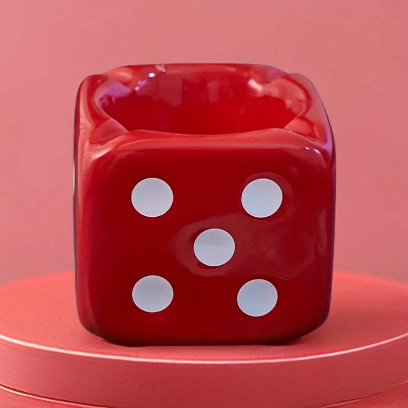 Vibrant Dice Ceramic Ashtray – Fun, Decorative, Compact, Stylish, Playful