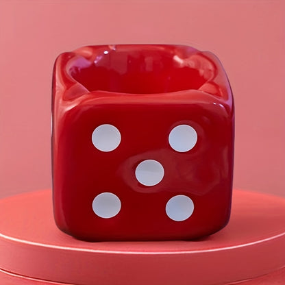 Vibrant Dice Ceramic Ashtray – Fun, Decorative, Compact, Stylish, Playful