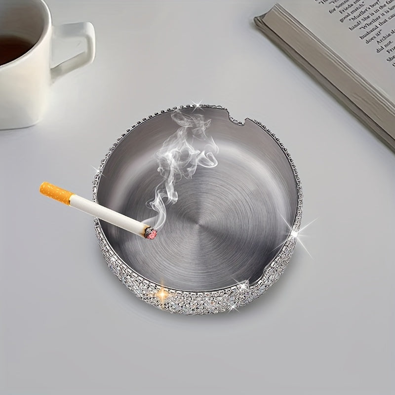 Diamond Luxe Stainless Ashtray – Elegant, Durable, Stylish, Premium, Chic, Modern