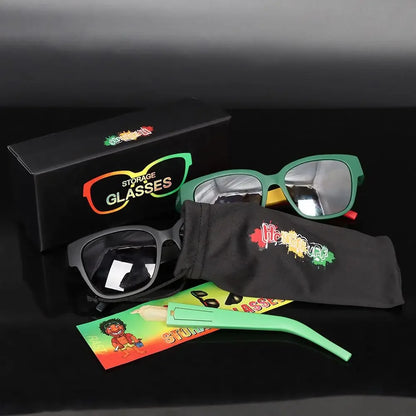 Stealth Smoke Sunglasses with Hidden Storage