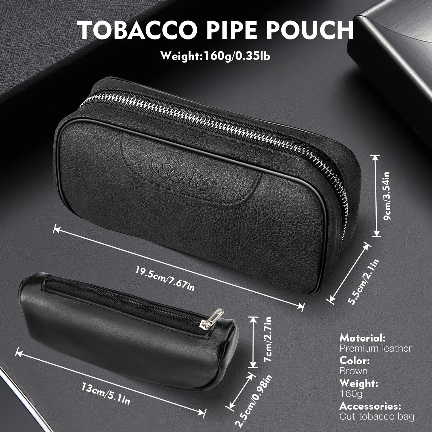 TobaccoPipe Elite Case – Stylish PU Leather Holder