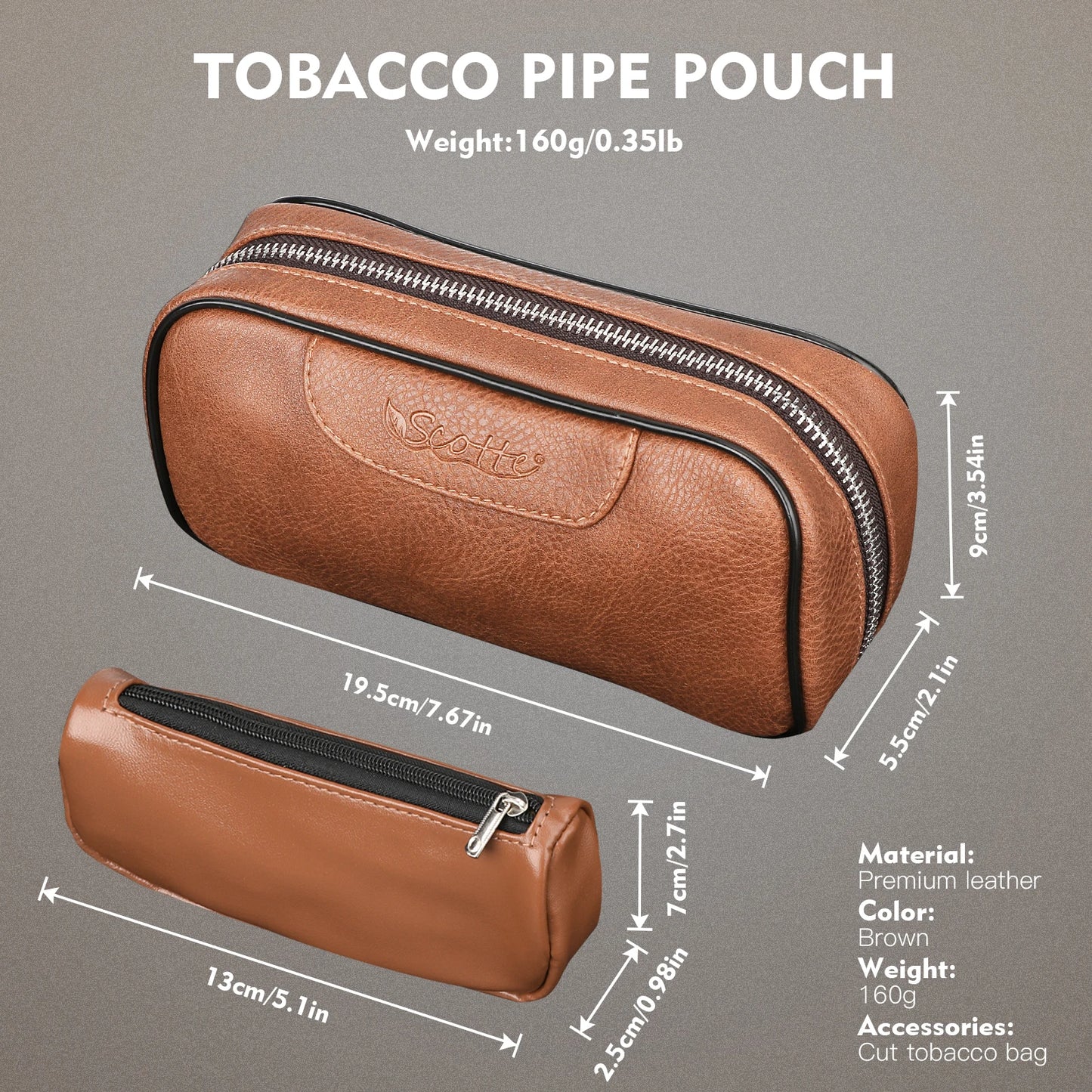 Scotte Premium PU Leather Pipe Holder – Durable, Portable, Stylish