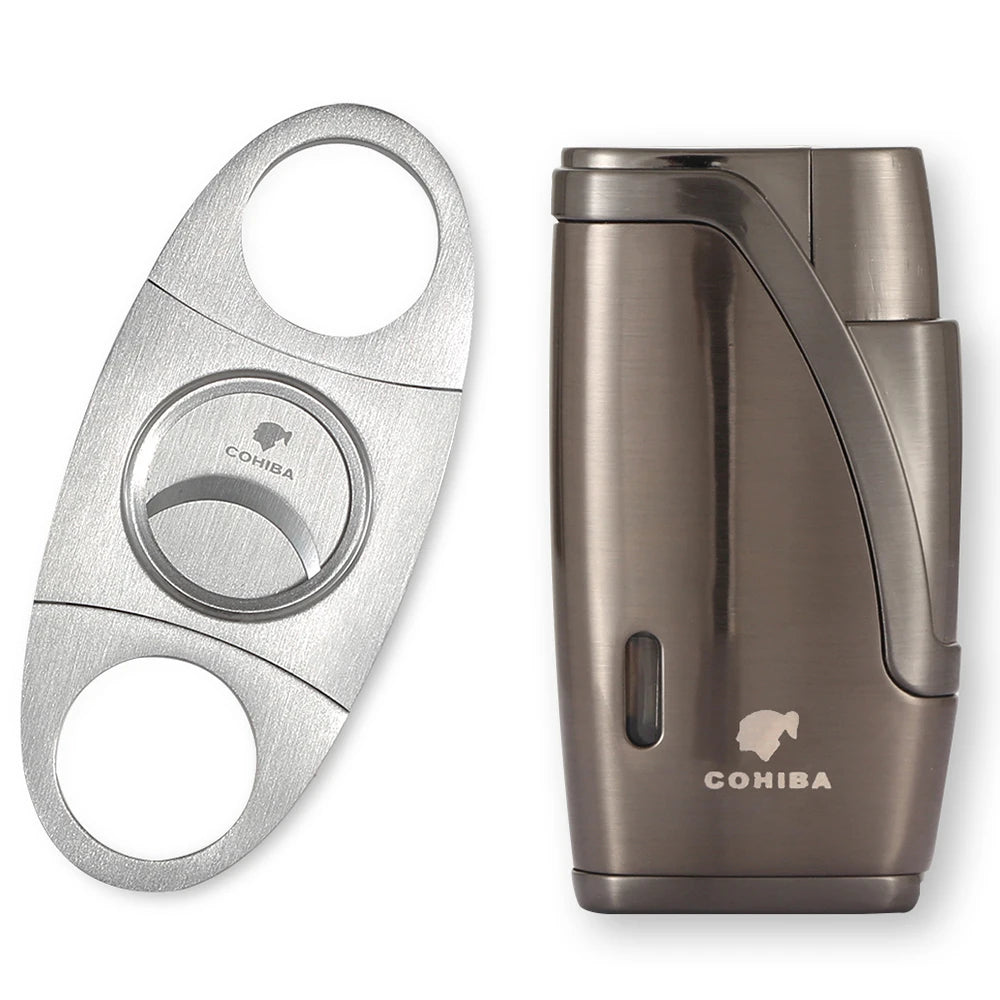 SmokePro Lighter & Cutter – Stainless Steel Set