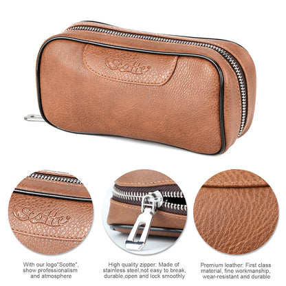 Scotte Premium PU Leather Pipe Holder – Durable, Portable, Stylish