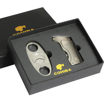 SmokePro Lighter & Cutter – Stainless Steel Set