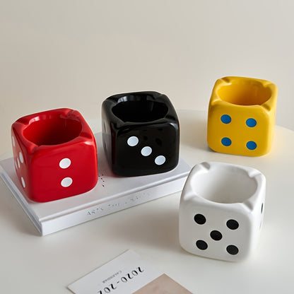 Vibrant Dice Ceramic Ashtray – Fun, Decorative, Compact, Stylish, Playful