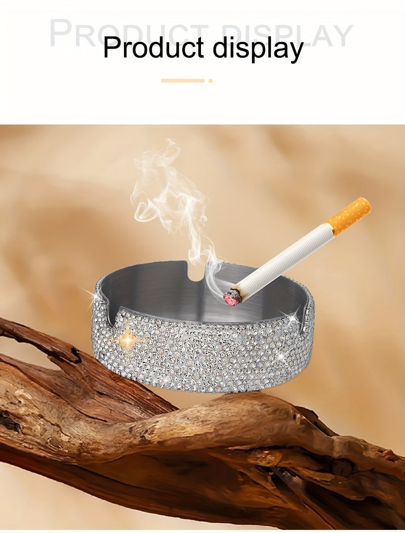 Diamond Luxe Stainless Ashtray – Elegant, Durable, Stylish, Premium, Chic, Modern