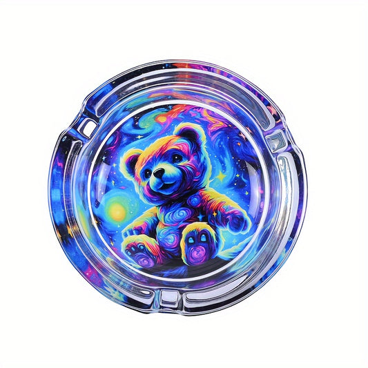 Cute Bear Glass Ashtray – Colourful, Fancy, Stylish, Compact, Fun