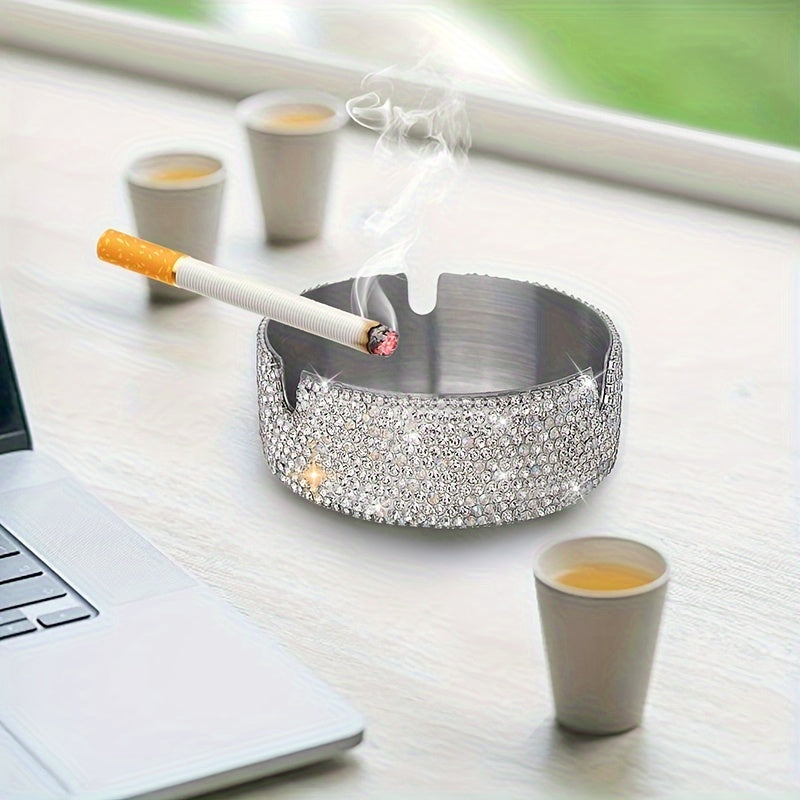 Diamond Luxe Stainless Ashtray – Elegant, Durable, Stylish, Premium, Chic, Modern