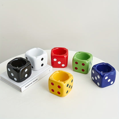 Vibrant Dice Ceramic Ashtray – Fun, Decorative, Compact, Stylish, Playful