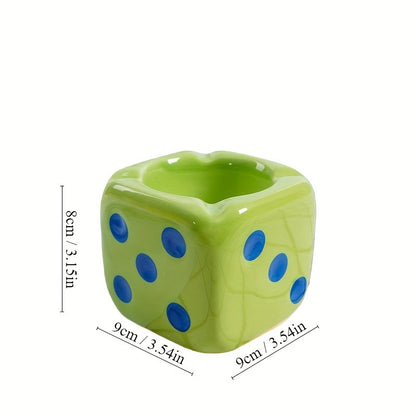 Vibrant Dice Ceramic Ashtray – Fun, Decorative, Compact, Stylish, Playful