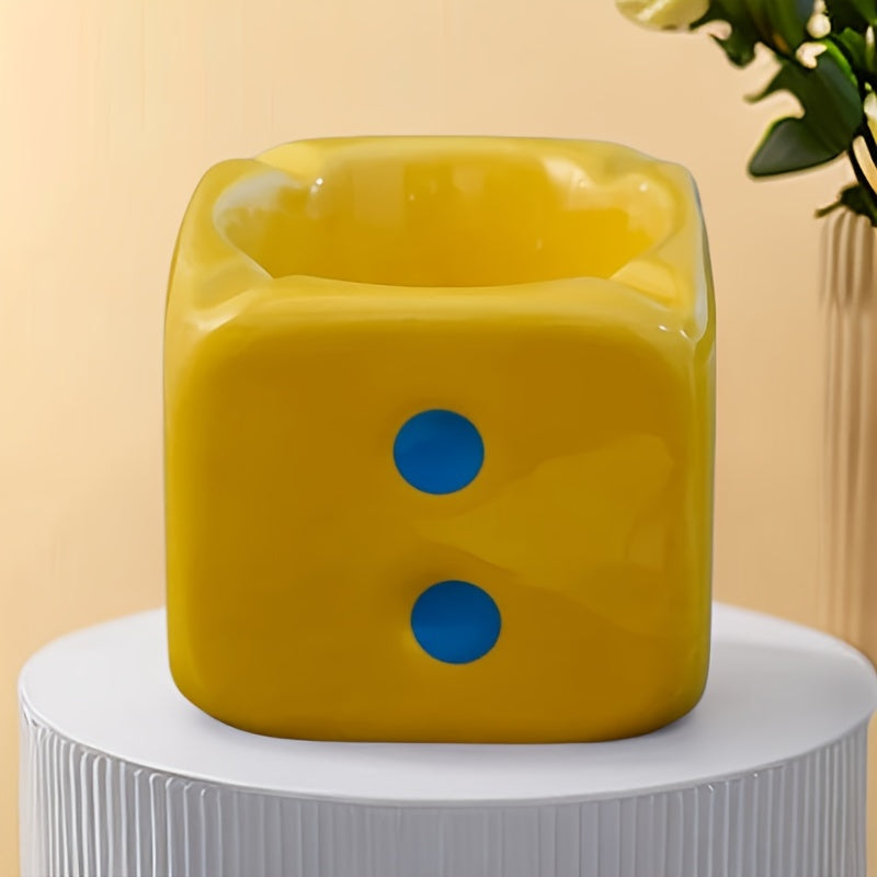 Vibrant Dice Ceramic Ashtray – Fun, Decorative, Compact, Stylish, Playful